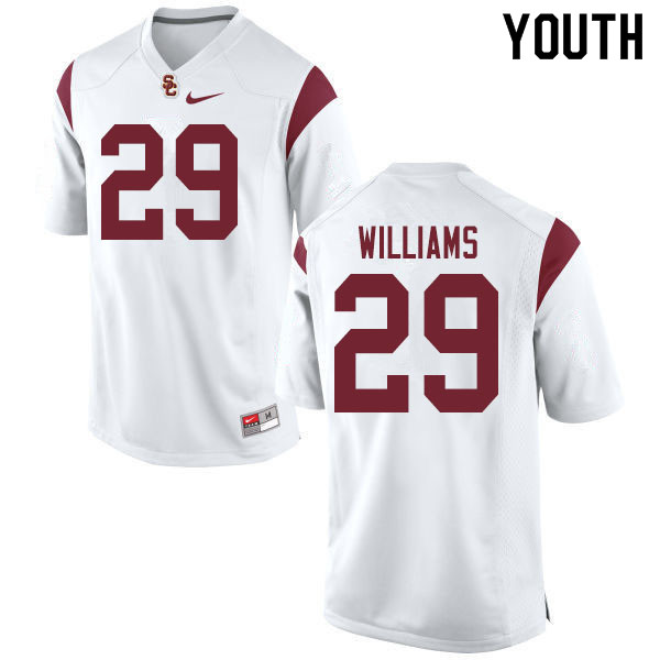 Youth #29 Jayden Williams USC Trojans College Football Jerseys Sale-White